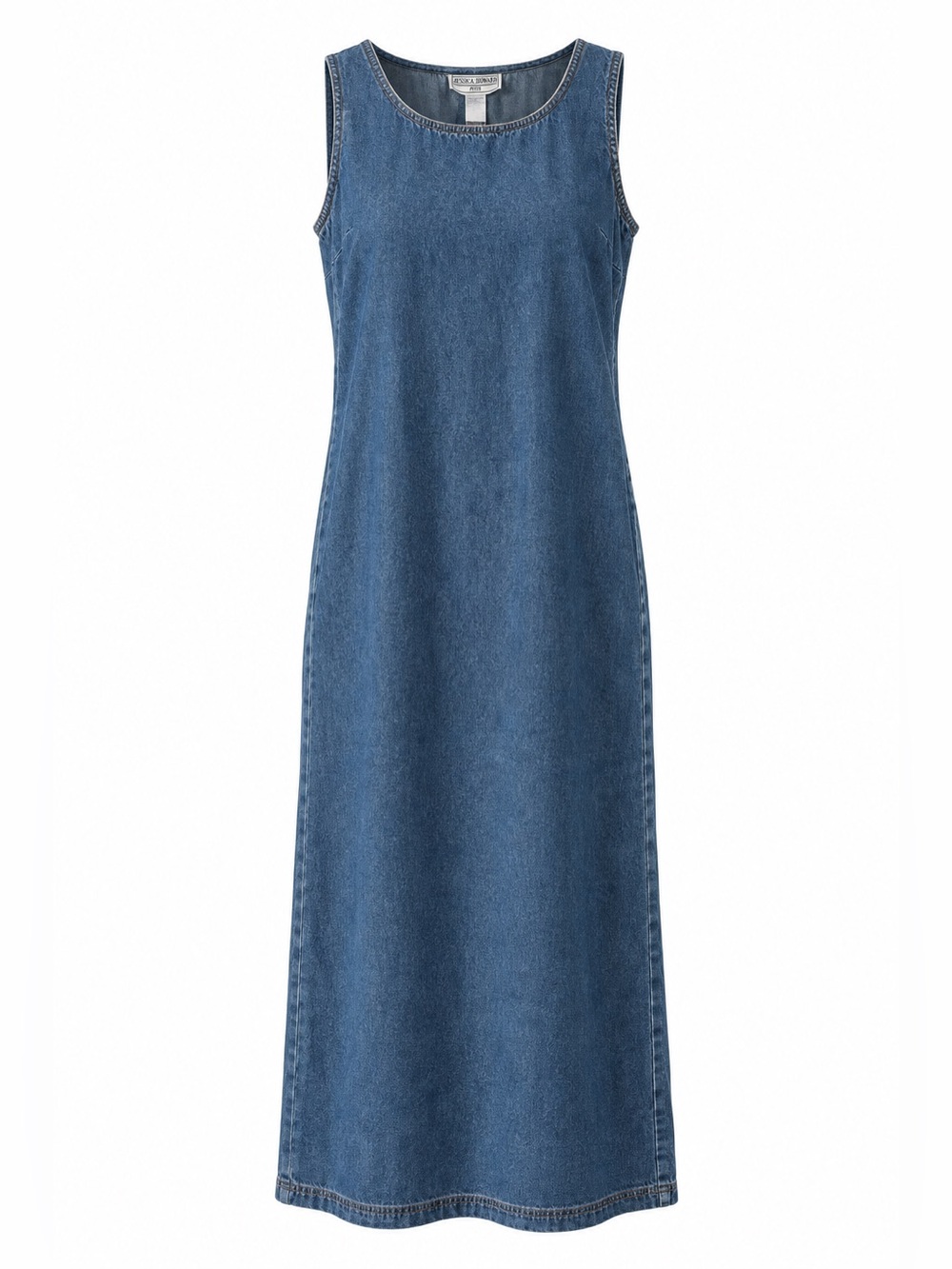 Vintage 90s Jessica Howard Petite Denim Maxi Dress Y2K Blue Cotton 12P